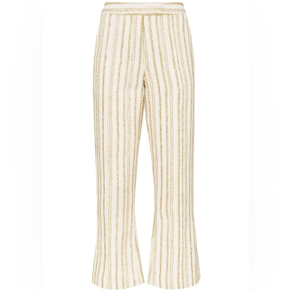 Rosie Assoulin gold and cream pants- Size 4